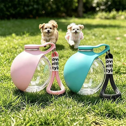 2 in 1 Portable Dog Water Bottle with Foldable Bowl