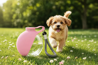 2 in 1 Portable Dog Water Bottle with Foldable Bowl