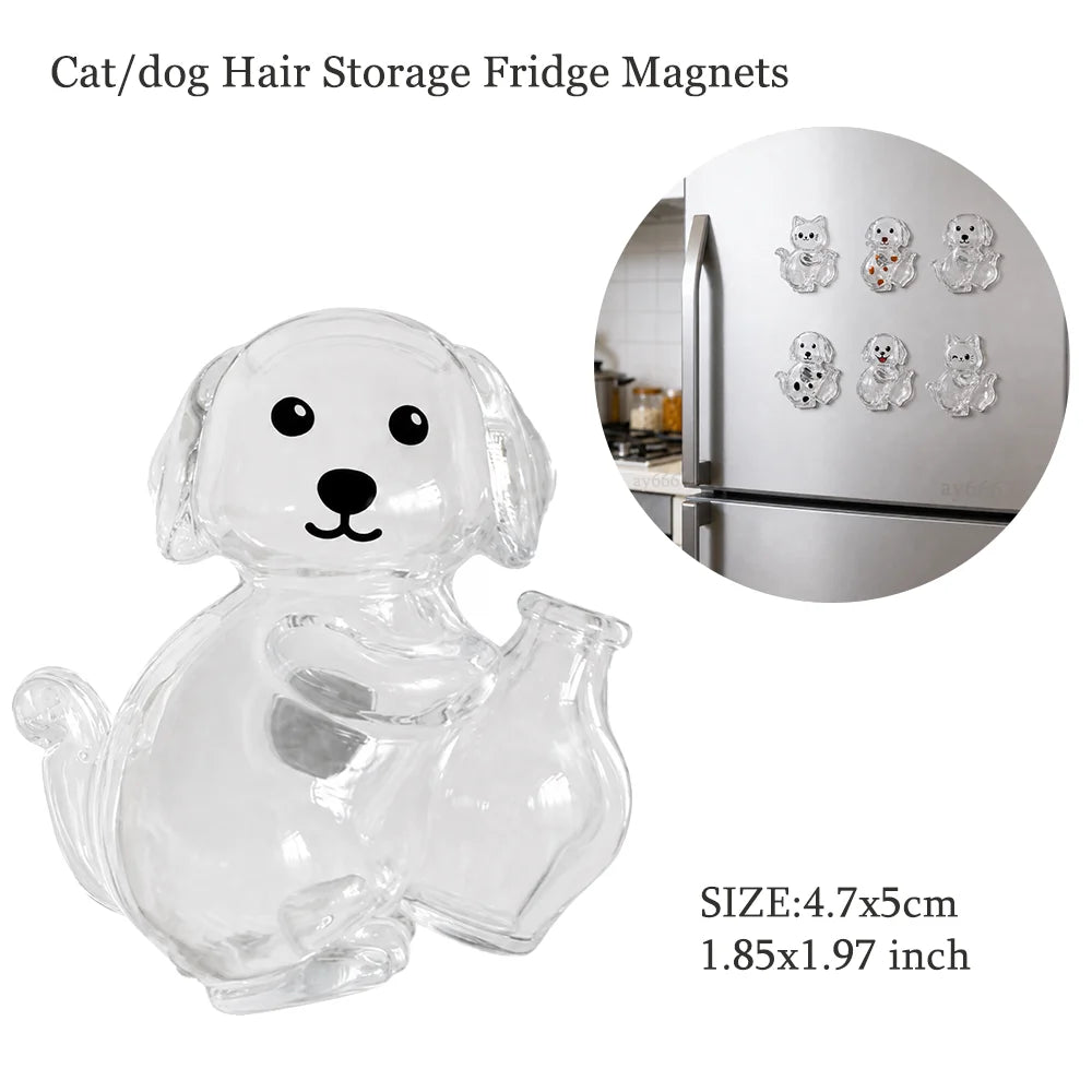 Transparent Dog Hair Storage Container Adorable Pet Keepsake Capsule Pendant with Key Ring for Pet Lovers DIY Memorial Keychain
